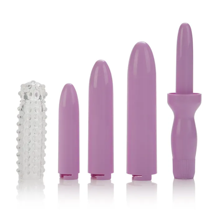 CalExotics Dr Laura Bernam Dilators Set of 4 Locking Sizes Plus Sleeve Purple Anal