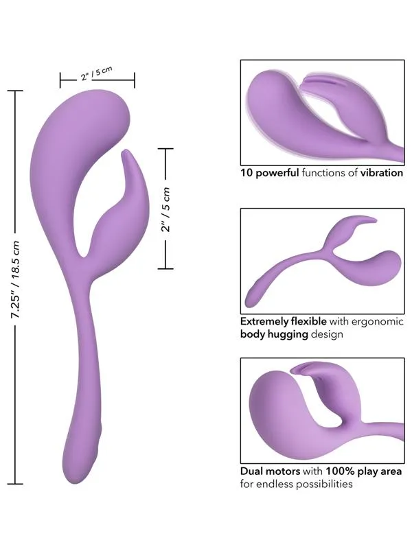 CalExotics Female Sex Toys Elle Liquid Silicone Dual Flicker