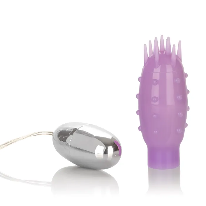 CalExotics Vibrators Silicone Slims Vibrating Nubby Bullet Purple