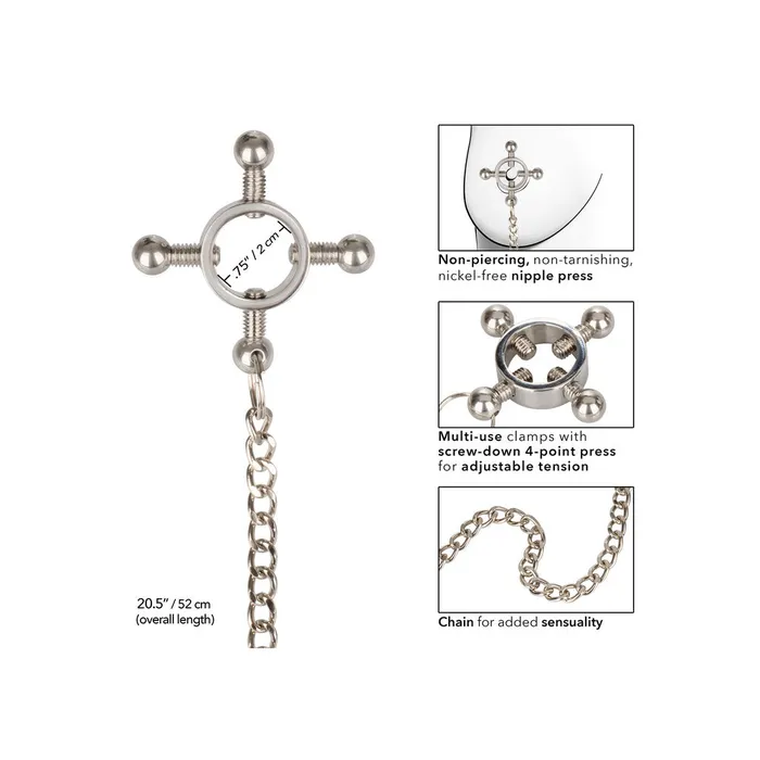 California Exotic Nipple Clitoral Toys Nipple Grips 4 Point Nipple Press With Chain California Exotic Nipple Clitoral Toys Nipple Grips 4 Point Nipple Press With Chain