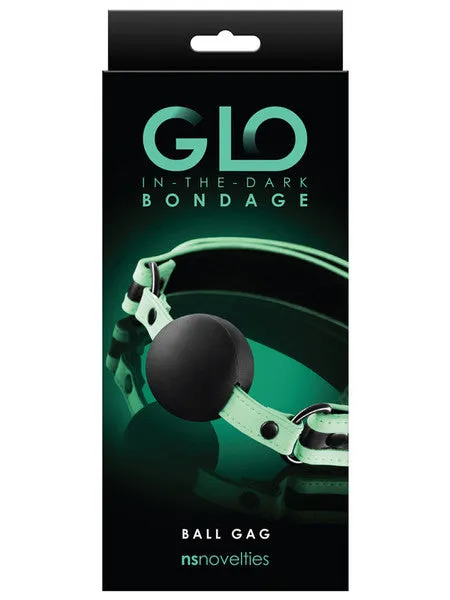 Couples NS Novelties GLO Bondage Ball Gag Green Couples NS Novelties GLO Bondage Ball Gag Green