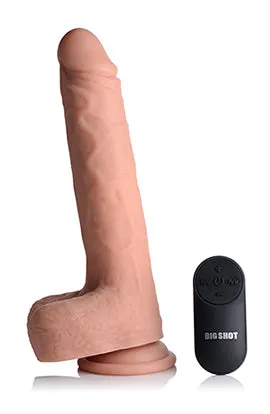Curve Toys Dildos Big Shot 9 Inch Silicone Thrusting Dildo With Balls and Remote