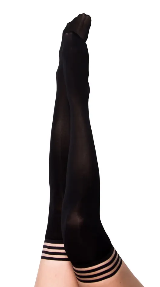Danielle Black Opaque Thigh High Size a Black Kixies Anal