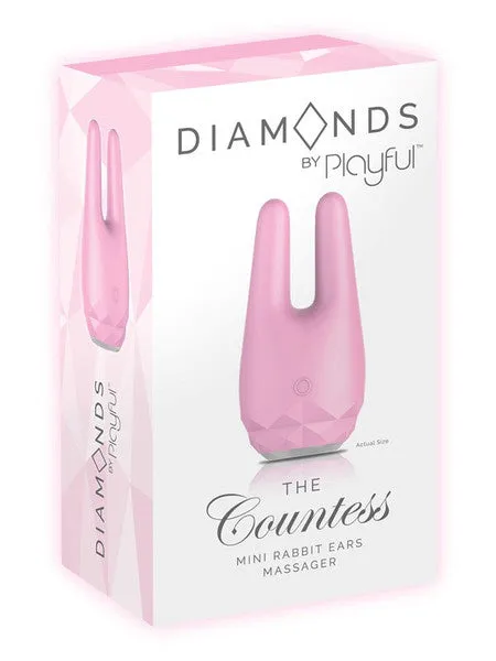 Diamonds The Countess Mini Rabbit Ears Massager Pink Playful Vibrators