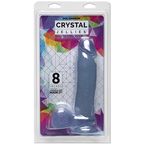 Dildos Doc Johnson Crystal Jellies 8 Inch Realistic Cock with Balls Clear