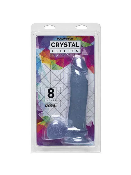 Dildos Doc Johnson Crystal Jellies 8 Inch Realistic Cock with Balls Clear