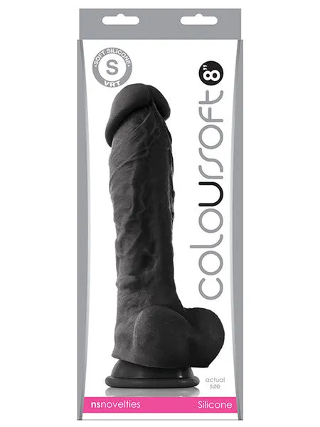 Dildos NS Novelties ColourSoft 8 in Soft Dildo Black Dildos NS Novelties ColourSoft 8 in Soft Dildo Black