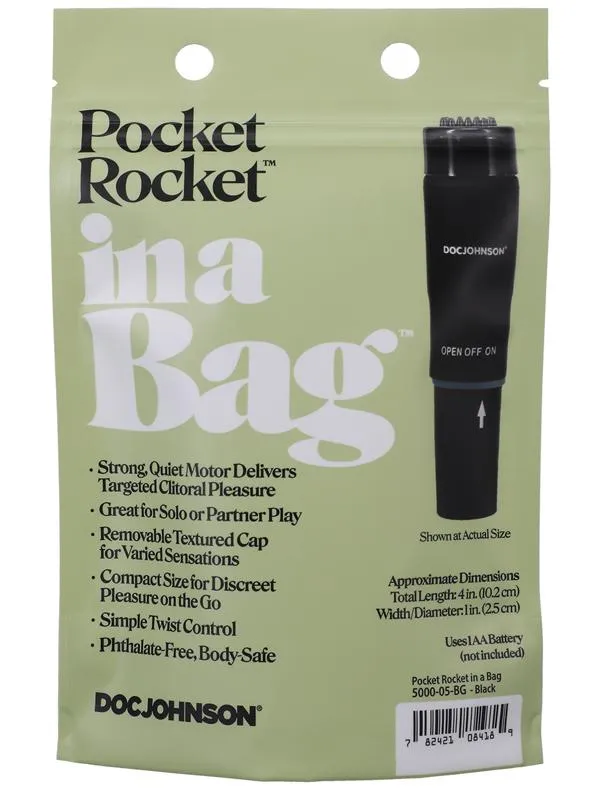 Doc Johnson Anal Pocket Rocket In A Bag Black Doc Johnson Anal Pocket Rocket In A Bag Black
