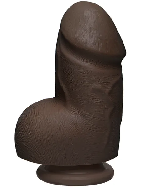 Doc Johnson Dildos The D Fat D 6 Inch with Balls ULTRASKYN Chocolate