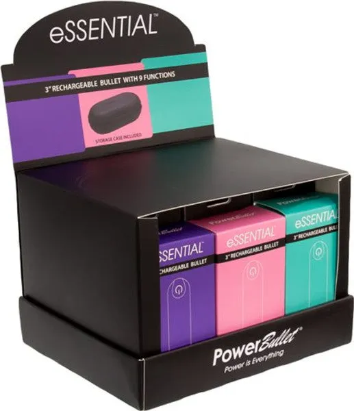 Essential Rechargeable Power Bullets 12 Pce Display BMS Factory Female Sex Toys
