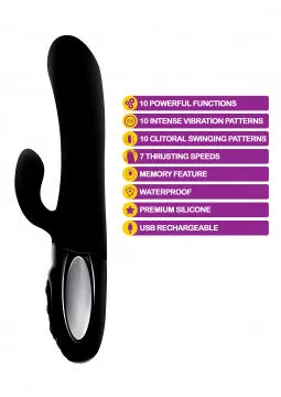 Female Sex Toys LuvMyToyz Hypnotic Black Thrusting Rabbit With Swinging Clitoral Stimulator HP Female Sex Toys LuvMyToyz Hypnotic Black Thrusting Rabbit With Swinging Clitoral Stimulator HP