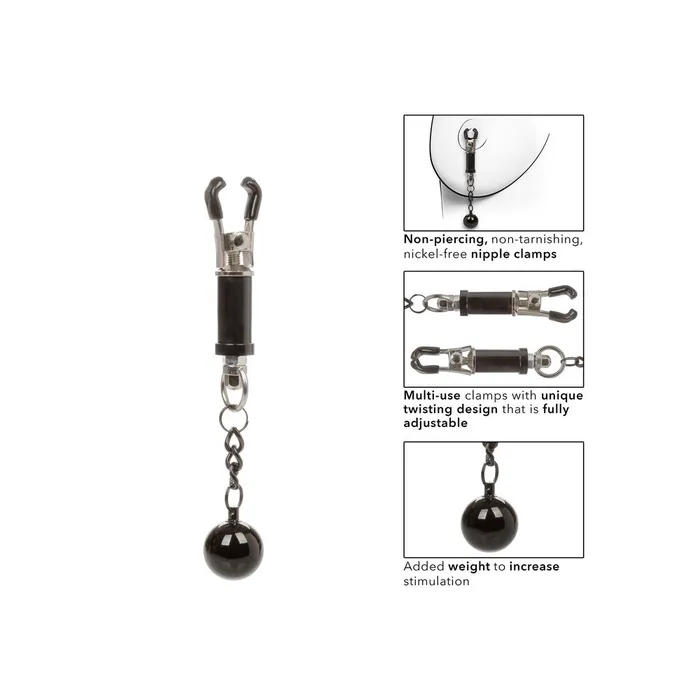 Female Sex Toys Nipple Grips Weighted Twist Nipple Clamps California Exotic