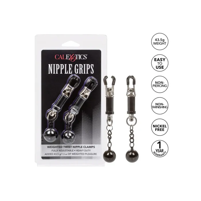 Female Sex Toys Nipple Grips Weighted Twist Nipple Clamps California Exotic