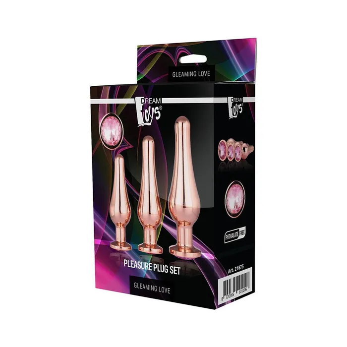 Gleaming Butt Plug Set Rose Gold Dream Toys Anal