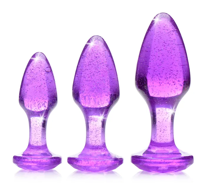 Glitter Gem Anal Plug Set Purple XR Brands Booty Sparks Anal