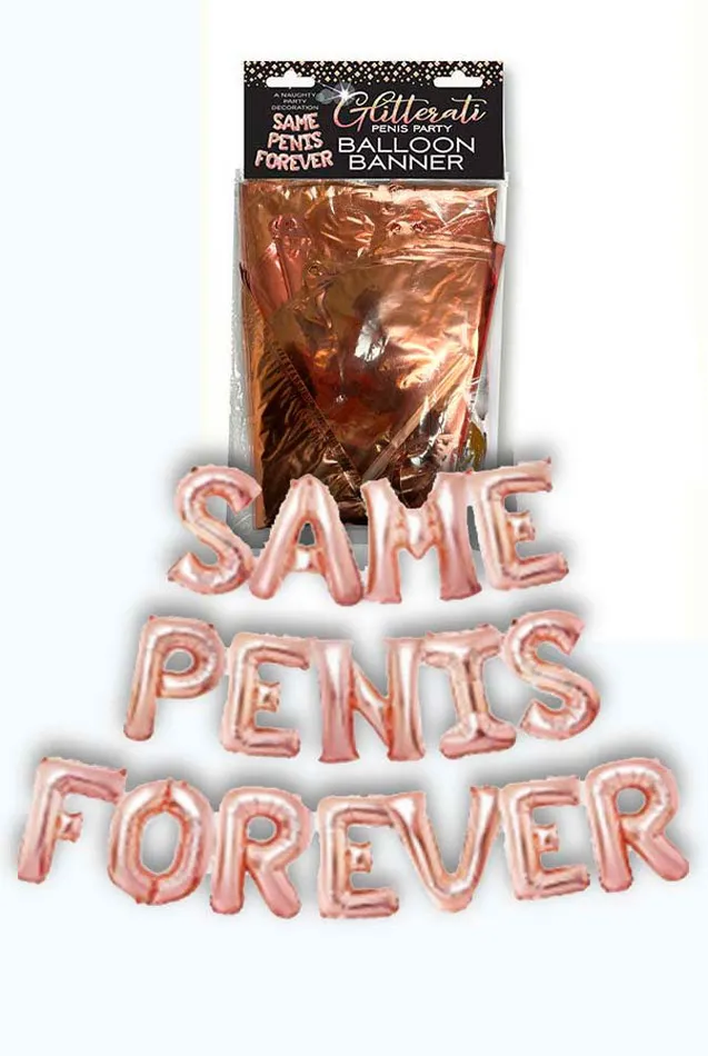 Glitterati Same Penis Balloon Banner Pink Little Genie Vibrators