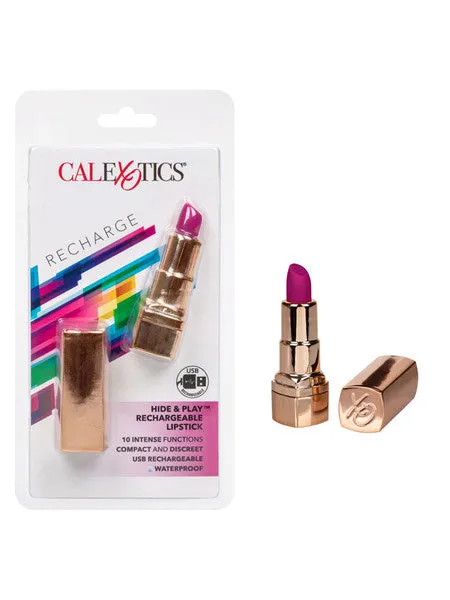 Hide and Play Rechargeable Lipstick Purple CalExotics Vibrators