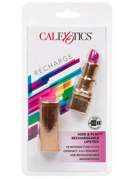 Hide and Play Rechargeable Lipstick Purple CalExotics Vibrators