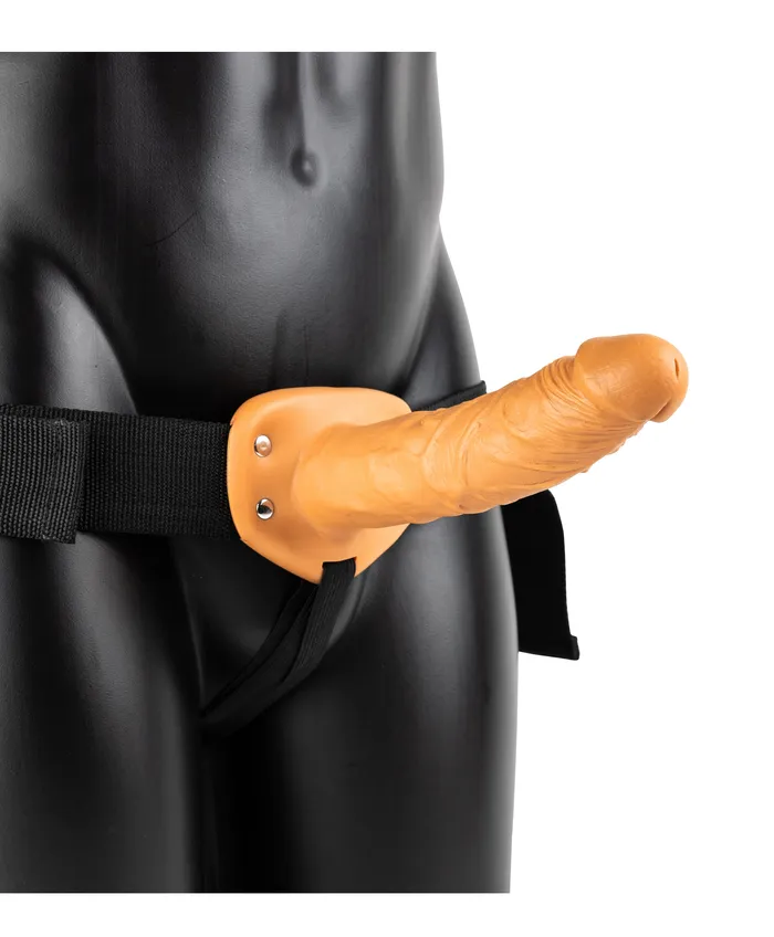 Hollow Strapon Without Balls 8 Inch Tan Shots RealRock Female Sex Toys