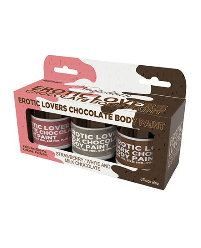 Hott Products Male Sex Toys Erotic Lovers Chocolate Body Paint Neapolitan White Chocolate Milk Chocolate and Strawberry 3 Pack Hott Products Male Sex Toys Erotic Lovers Chocolate Body Paint Neapolitan White Chocolate Milk Chocolate and Strawberry 3 Pack