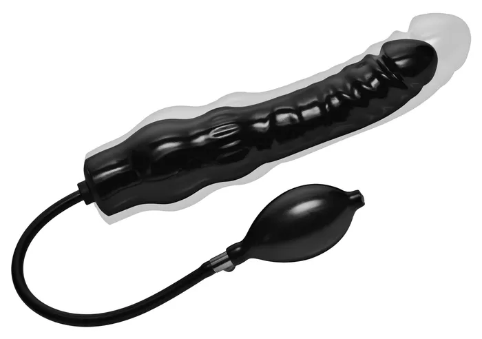 Inflatable 11 Inch Super Dong Black XR Brands Trinity Vibes Dildos