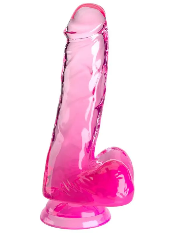 King Cock Clear 6 in with balls Pink Pipedream Products Dildos