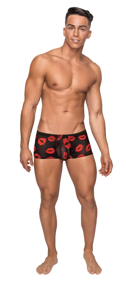 Kiss Me Mini Short Large Sheer Lips Black Male Power Vibrators