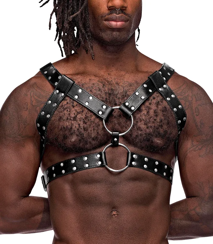 Male Power Mens Underwear Gemini Leather Harness One Size Black