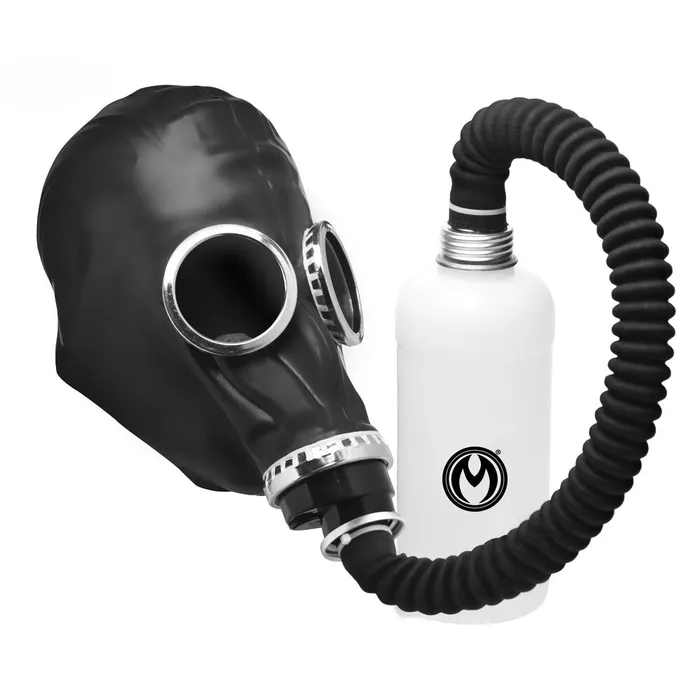 Male Sex Toys XR Brands Master Series Dark Inhaler Gas Mask with Bottle
