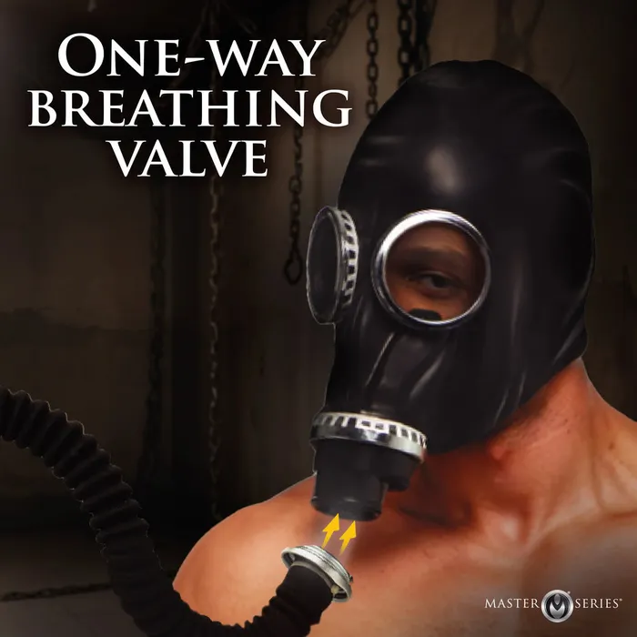 Male Sex Toys XR Brands Master Series Dark Inhaler Gas Mask with Bottle