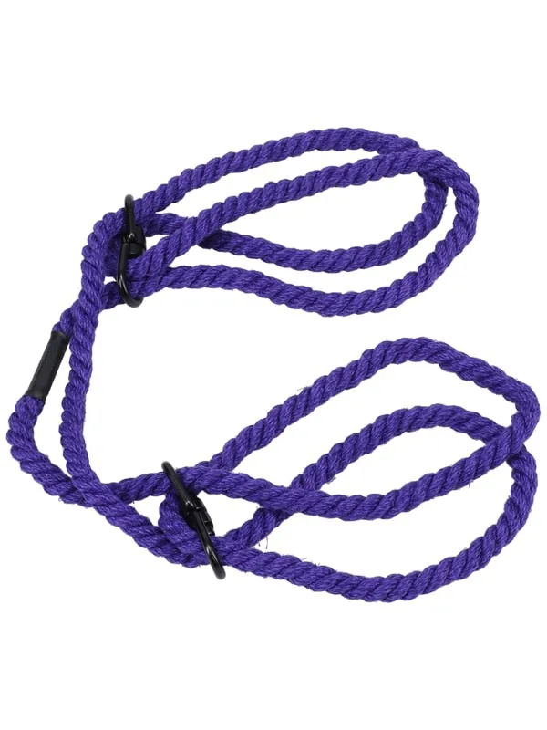 Merci Bind and Tie 6mm Hemp Wrist or Ankle Cuffs Violet Doc Johnson Restraints Merci Bind and Tie 6mm Hemp Wrist or Ankle Cuffs Violet Doc Johnson Restraints