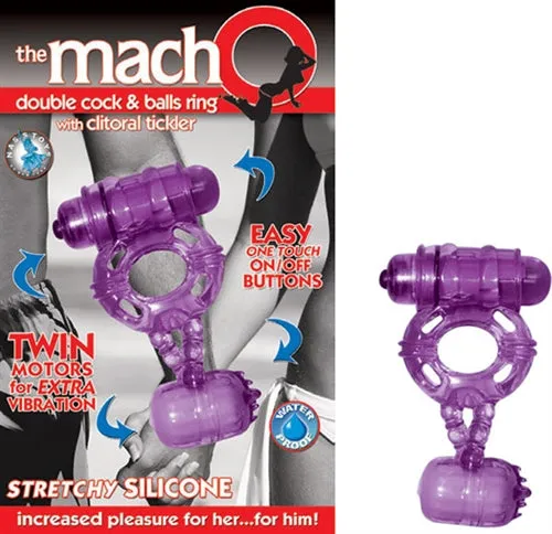 Nasstoys Dildos The Macho Double Purple Cock and Balls