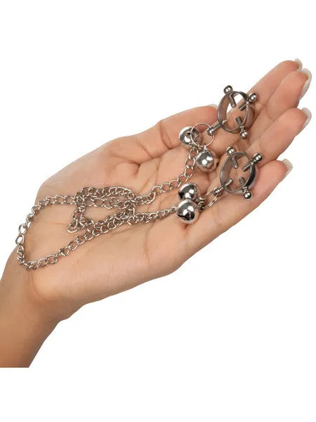 Nipple Grips 4Point Nipple Press with Chain CalExotics Nipple Clitoral Toys Nipple Grips 4Point Nipple Press with Chain CalExotics Nipple Clitoral Toys
