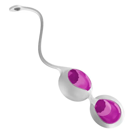 Ovo L1 Silicone Love Balls Waterproof White And Light Violet OVO Dildos