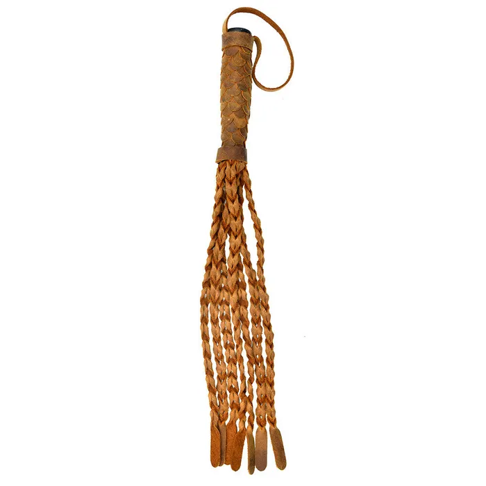 Pain Medieval Braided 15 Inch Italian Leather Whip Shots Toys Anal