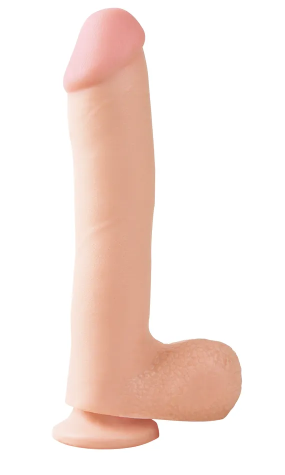 Pipedream Dildos Basix Rubber Works 10 Inch Dong With Suction Cup Flesh