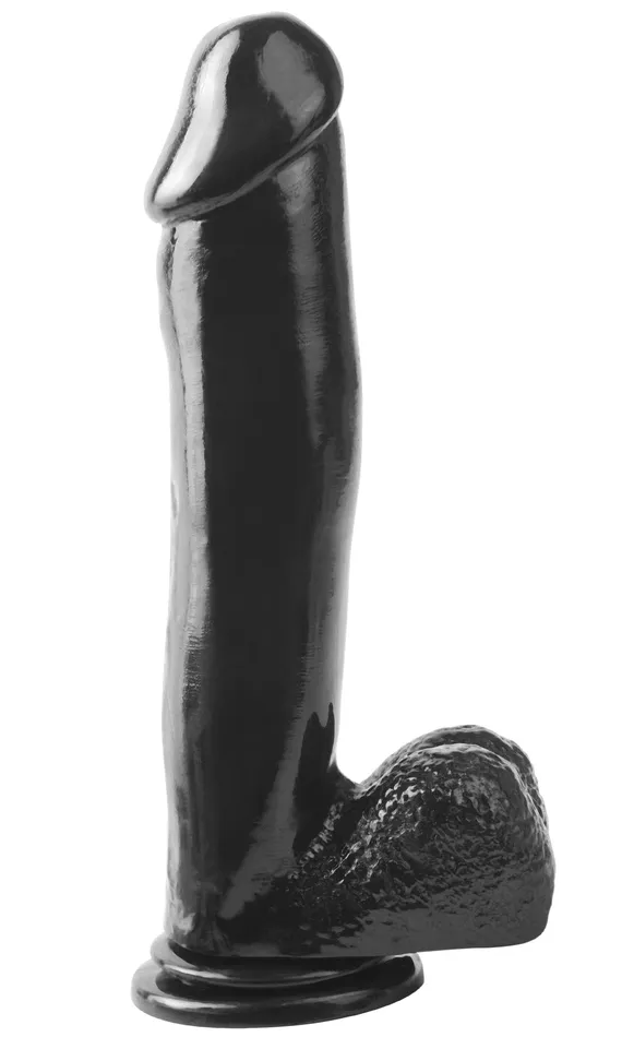 Pipedream Dildos Basix Rubber Works 12 Inch Dong With Suction Cup Black