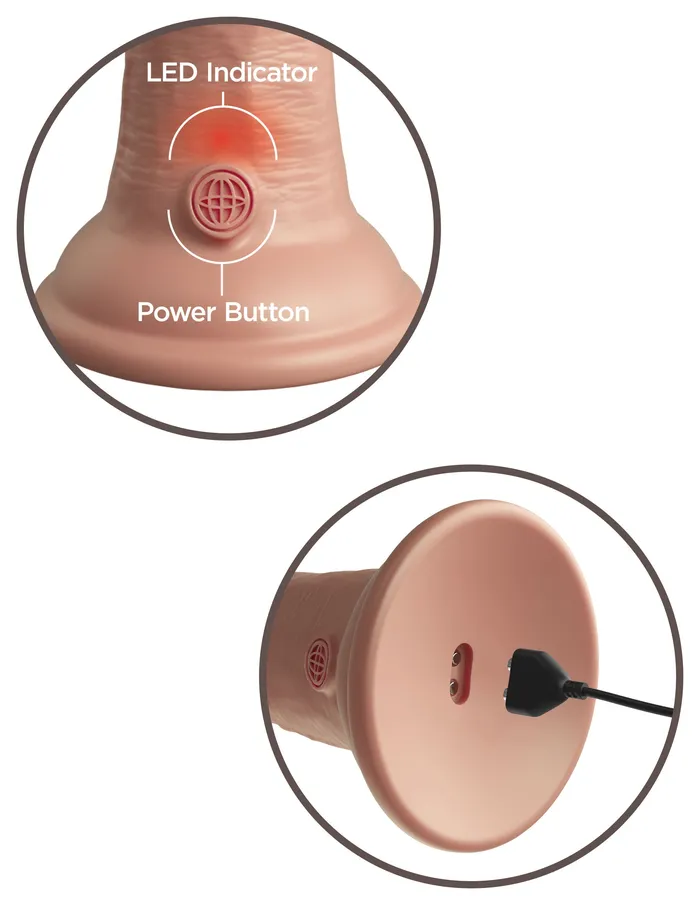 Pipedream Dildos King Cock Elite 8 Inch Vibrating Silicone Dual Density Cock Light