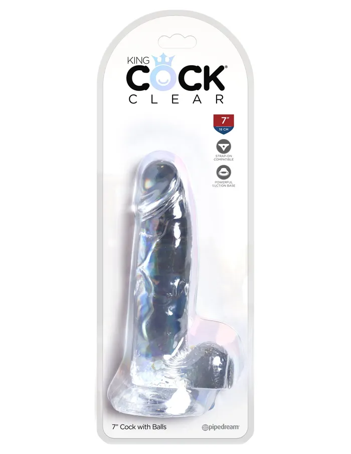 Pipedream King Cock Clear 7 Inch Cock With Balls Dildos