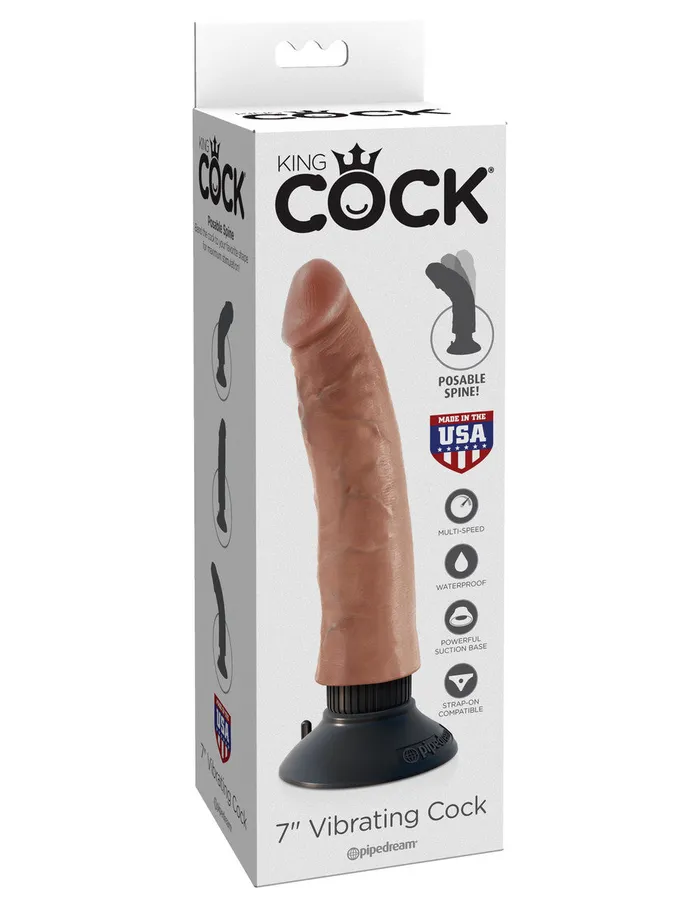 Pipedream Products Dildos King Cock 7 in Vibrating Cock Tan