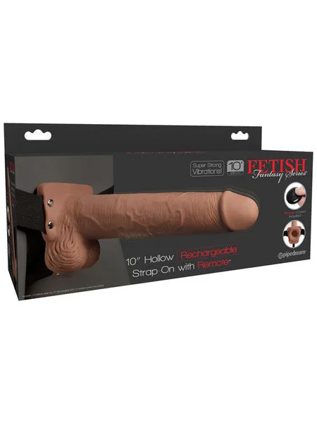 Pipedream Products Fetish Fantasy 10 in Hollow Rechargeable StrapOn with Remote Tan Female Sex Toys Pipedream Products Fetish Fantasy 10 in Hollow Rechargeable StrapOn with Remote Tan Female Sex Toys