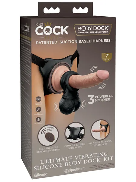 Pipedream Products King Cock Elite Ultimate Vibrating Silicone Body Dock Kit Female Sex Toys Pipedream Products King Cock Elite Ultimate Vibrating Silicone Body Dock Kit Female Sex Toys