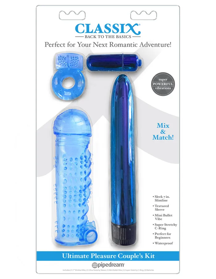 Pipedream Vibrators Classix Ultimate Pleasure Couples Kit Blue