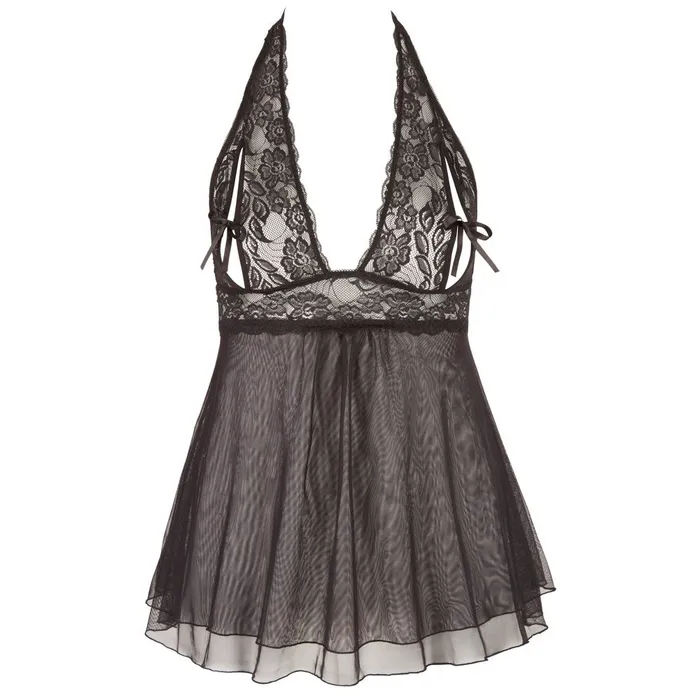 Plus Size Cottelli Collection Cottelli Plus Size Halter Neck Babydoll Black Plus Size Cottelli Collection Cottelli Plus Size Halter Neck Babydoll Black