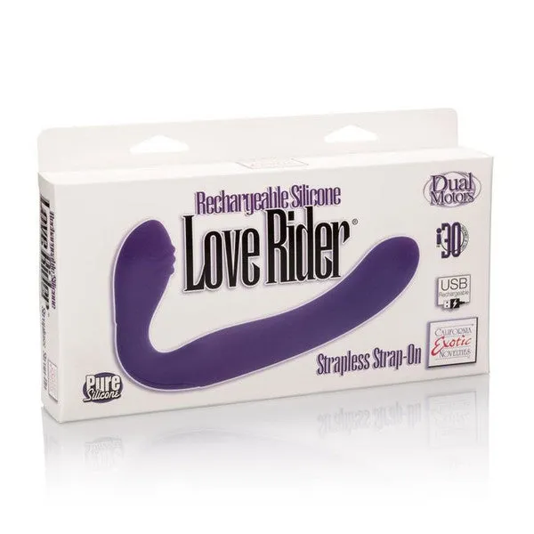 Rechargeable Silicone Love Rider Strapless StrapOn Purple CalExotics Female Sex Toys