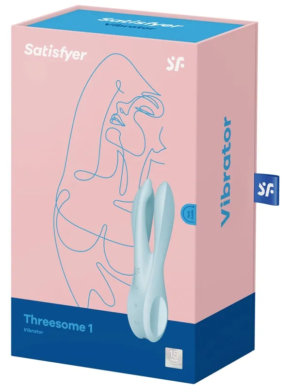 Satisfyer Vibrators Satisfyer Threesome 1 Light Blue Satisfyer Vibrators Satisfyer Threesome 1 Light Blue