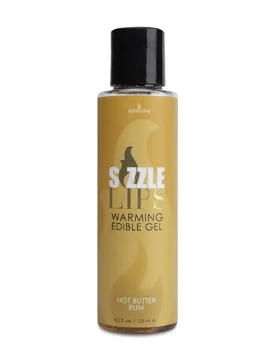 Sensuva Sizzle Lips Warming Edible Gel Hot Butter Rum 42 Oz Enhancers