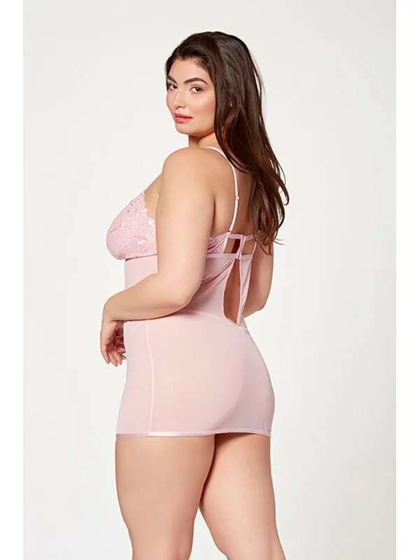 Seven Til Midnight Anal 2 Pc Slim Fit Chemise And Thong Panty Set 11553X PINK 3X4X H Seven Til Midnight Anal 2 Pc Slim Fit Chemise And Thong Panty Set 11553X PINK 3X4X H