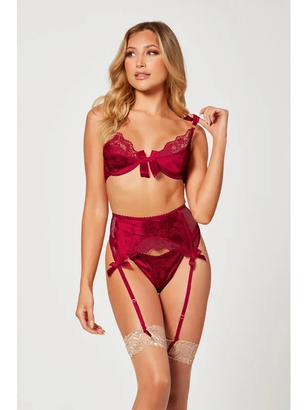 Seven Til Midnight Female Sex Toys 3 Pc Jacquard Bra Garter Belt And Panty Set 11380 WINE XL H Seven Til Midnight Female Sex Toys 3 Pc Jacquard Bra Garter Belt And Panty Set 11380 WINE XL H
