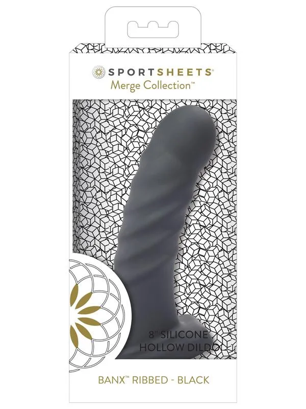 Sportsheets Banx Ribbed Hollow Dildo Black Female Sex Toys Sportsheets Banx Ribbed Hollow Dildo Black Female Sex Toys